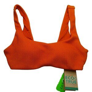Volcom Scoop Neck Cropped Bikini Top Burnt Orange Size SMALL New NWT